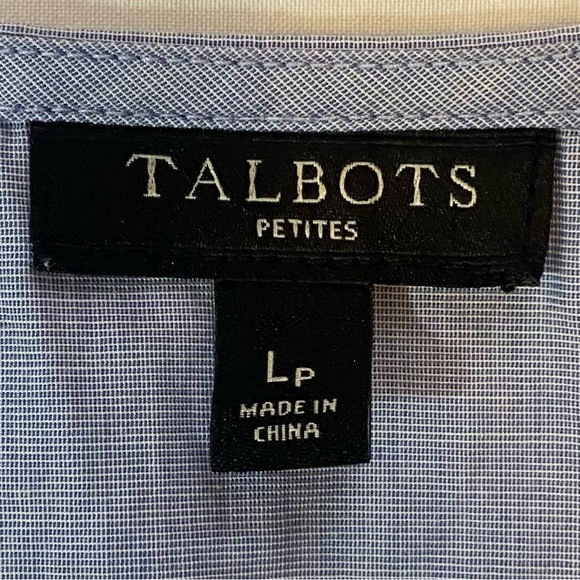 Talbots Blue Long Sleeve Top with Lace - Picture 8 of 9